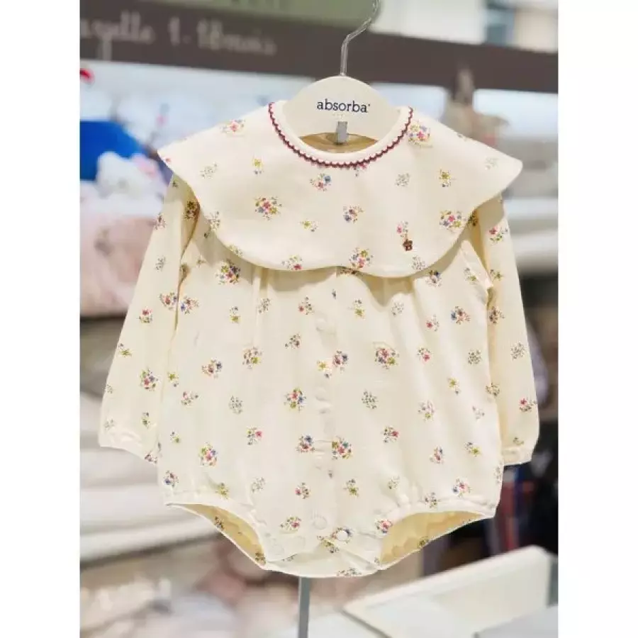 크림 플라 코튼모달 바다슈트 턱받이 AB2651BU17