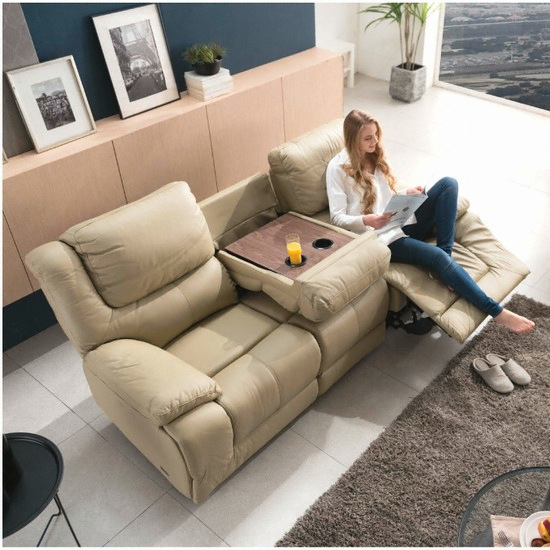 시트앤모어 부르그 홈바 All천연가죽 리클라이너 3인용_이미지