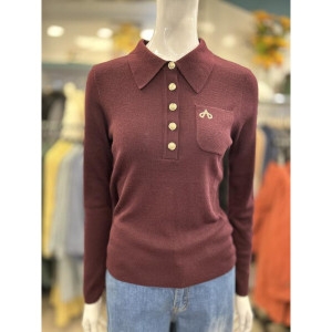 안지크 뉴코아_ ANSICH 세이브존07 여성 카라 버튼 니트 AJ3-KP511