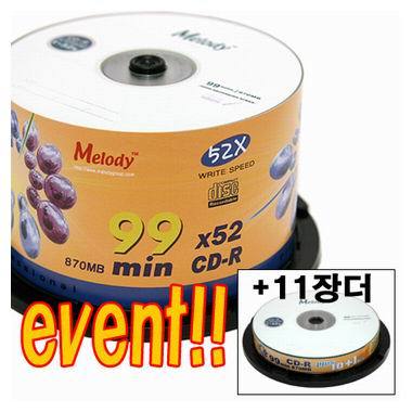 멜로디 멜로디 870MB 52x 케익 50장+11장 더