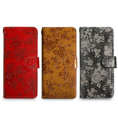LG Q51 플로라 꽃무늬 가죽 케이스