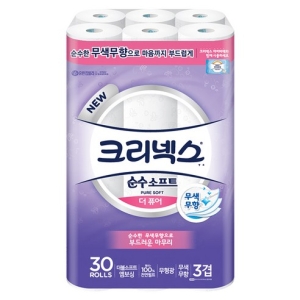  크리넥스 순수 소프트 더 퓨어 27m (30롤) [6팩]