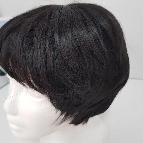  남성 자연스러운 짧은머리 통가발 중장년 노인용 가발 WFLM9M9