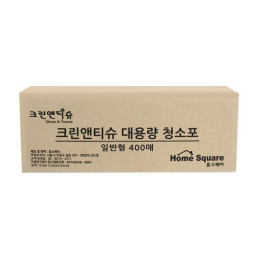 홈스퀘어 ㅤ크린앤티슈 일반형 정전기 청소포 400매 (1개(400매))_이미지