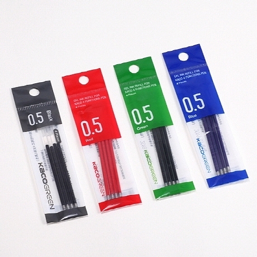 카코 이지 4색 원터치 노크식 멀티펜 컬러 리필심 4pcs 5종