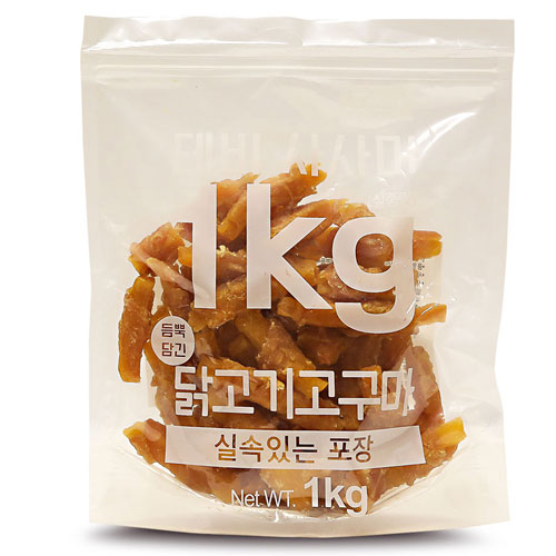 테비토퍼 테비 사사미 닭고기고구마 1kg (4개)_이미지