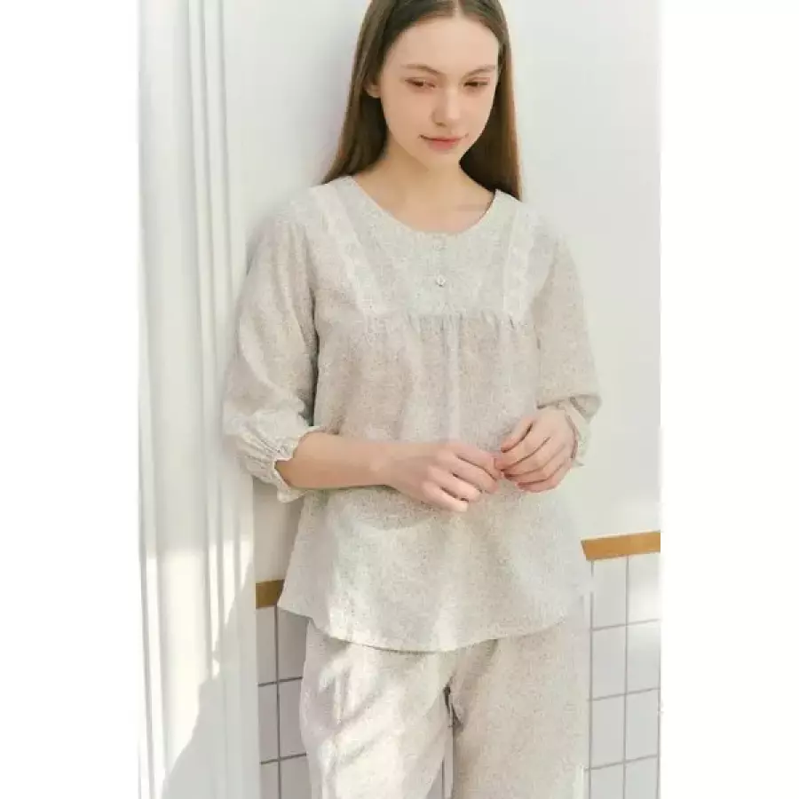 비너스 면 80수 아사 잔꽃나염 원피스 VEVL102L_이미지