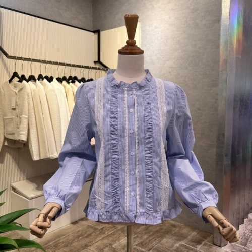 AOA2HB32D_크롭 레이스 프릴 블라우스