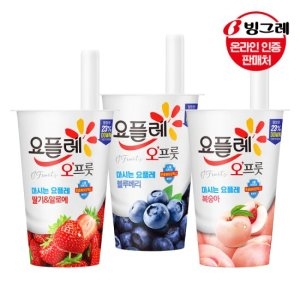 빙그레 <b>요플레</b> 오프룻 3종 15개 /딸기알로에/블루베리/복숭아