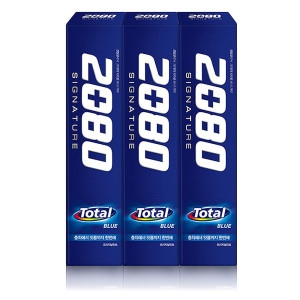 애경 2080 시그니처 토탈블루 치약 125g (3개)