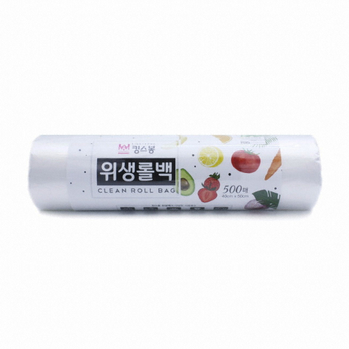 가온누리코리아 튼튼한 킹스봉 위생 롤백 40x50  500매x2개 SET 비닐 일회용비닐 롤비닐백 비닐_이미지