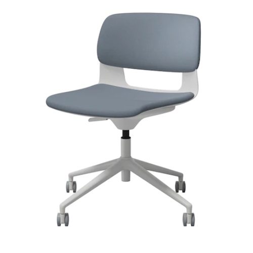 시디즈 버튼 화이트 바퀴 높이조절형 책상 의자 (패브릭좌판)_이미지