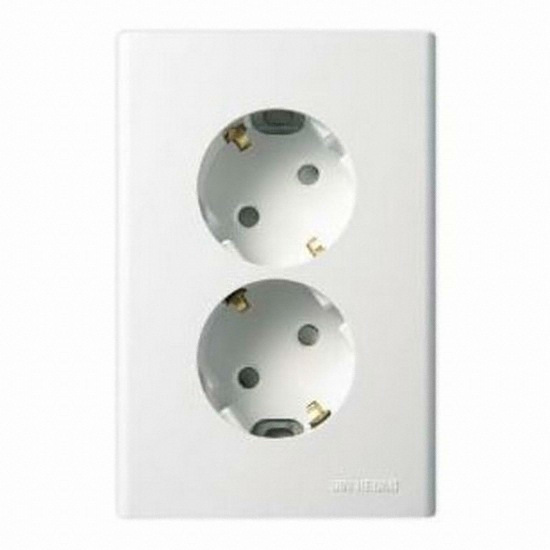 진흥전기 FS시리즈 둥근형 매립 2구 접지 콘센트_이미지