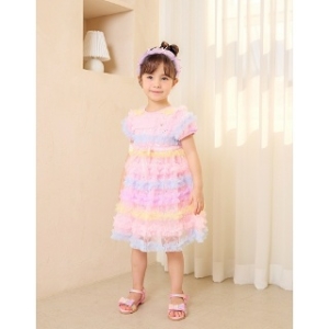  프렌치캣 무지개 프릴 드레스 Q42DCO180