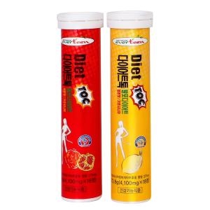 에버틴 다이어트톡 발포 가르시니아 레몬맛 18정 + 석류맛 18정 세트 (1개)_이미지