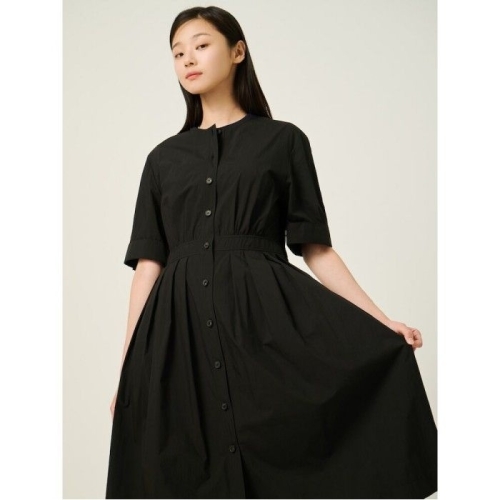 라운드넥 풀오픈 소매볼륨 원피스 BF5771C015