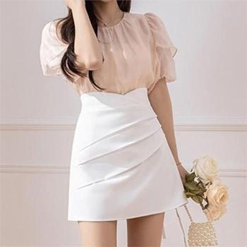 ONM 앞주름 포인트 정장룩 미니 스커트 속바지 짧은 치마 S9996994