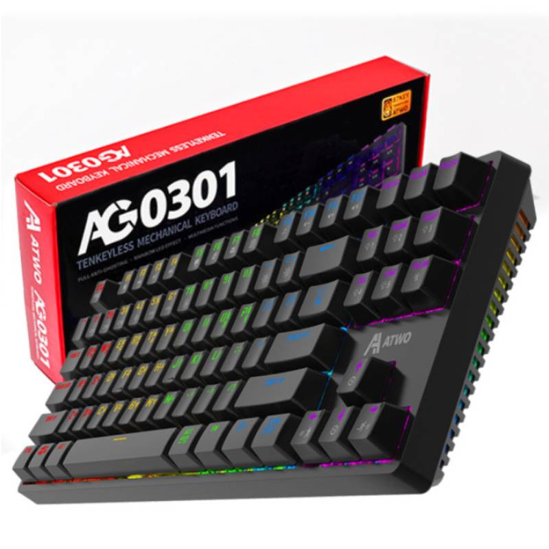 에이투 AG0301 게이밍 LED TKL 기계식 키보드 (블랙)