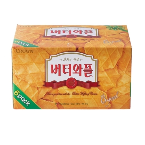 크라운제과 버터와플 6팩 810g_이미지