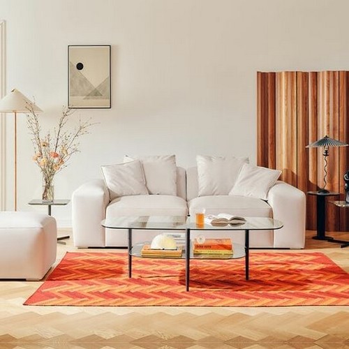 에싸 버틀러 리브 패브릭 소파 3인용 (스툴포함)_이미지