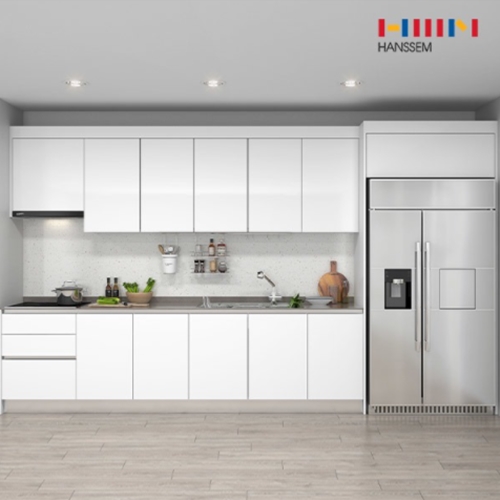 한샘 프리셰 슬림 ㅡ자+냉장고장+전기쿡탑 (~4.1m)_이미지