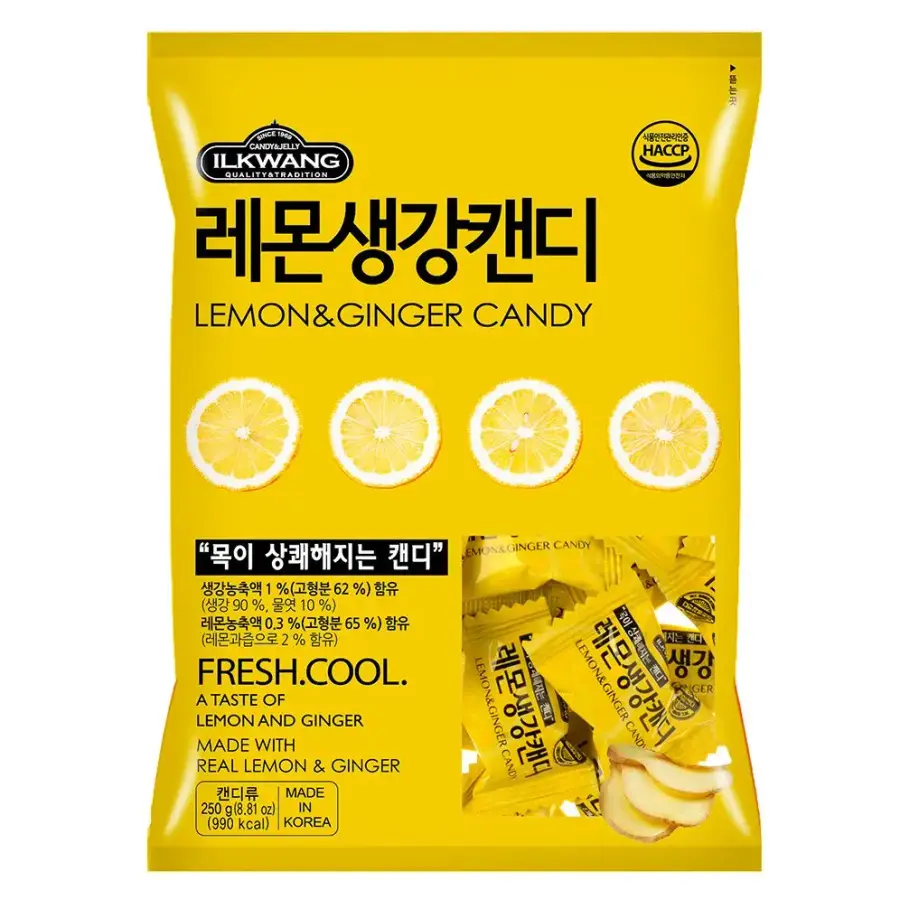 일광제과 레몬 생강 캔디 250g (1개)