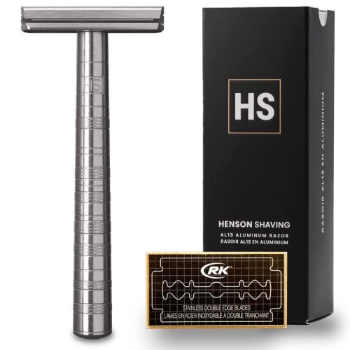 헨슨 더블 엣지 클래식 면도기 AL13 미디엄 (해외구매, 에어크래프트알루미늄)_이미지