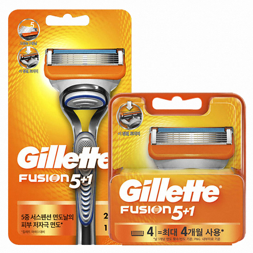 질레트 퓨전 매뉴얼 + 면도날 (면도기1개+날5개)