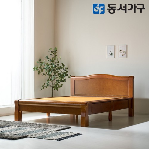 동서가구 M71 편백 인볼브 적용 수납형 흙침대 Q (황토)_이미지