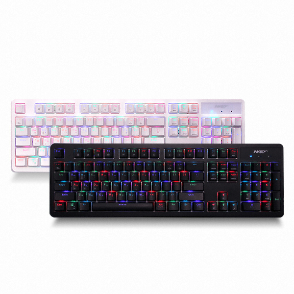 스카이디지탈 NKEYBOARD NKEY-A1 RGB 기계식 게이밍 키보드 (블랙, 갈축)