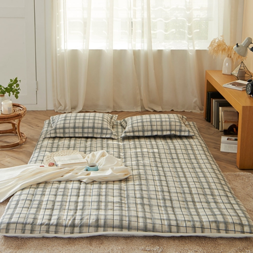 버버리체크 그레이 온수매트 커버 (싱글, 100x200cm)