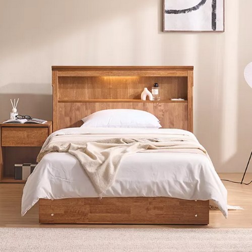 잉글랜더 라움 고무나무 원목 수납 침대 SS (독립스프링)_이미지