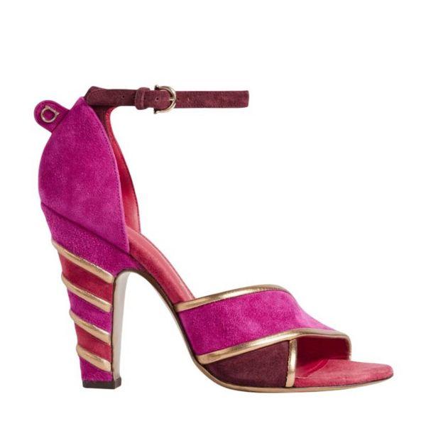 페라가모 Ether Leather-Trimmed 스웨이드 샌들 샌달 사이즈 7 D 여성 01R607 738817