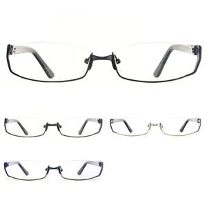 제쓰니즘 사각 슬림 역반무테 수제 콤비네이션 메탈 안경테 ZX6738