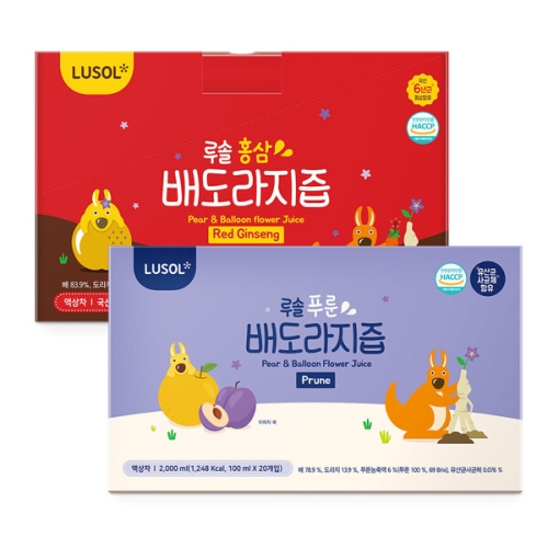 루솔 홍삼 배도라지즙 100ml x 60개 + 푸룬 배도라지즙 100ml x 60개