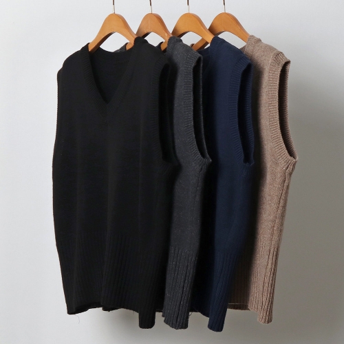 아이우먼 빅사이즈니트베스트 J528L409 브이넥주름니트조끼 EB