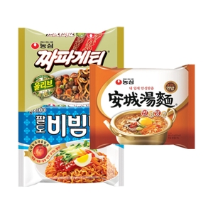 농심 짜파게티 5입 + 안성탕면 5입 + 팔도 비빔면 5입_이미지