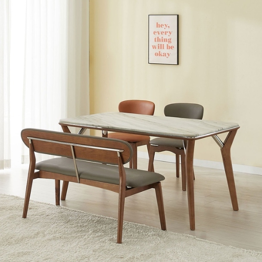 라빌라 애쉬 원목 천연대리석 식탁 1400