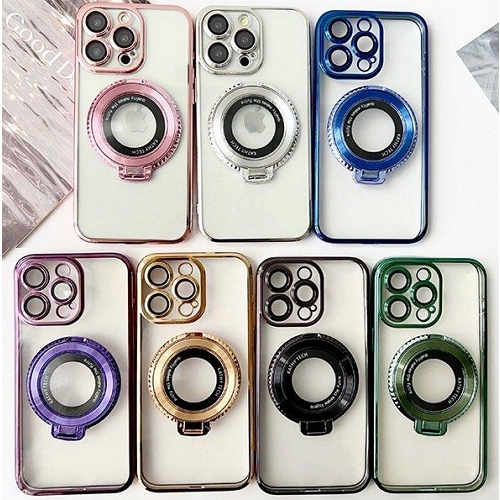 수나르 아이폰X/XS 맥세이프 링 도금 프레임 투명 케이스_이미지