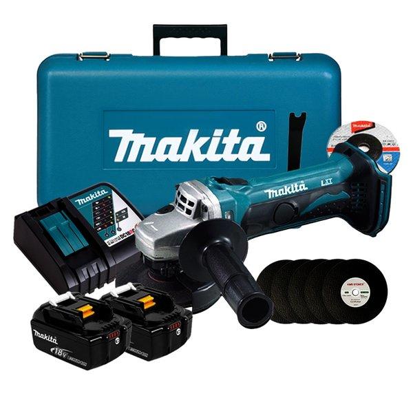 마끼다 DGA402 + 절단석 5장 (3.0Ah, 배터리 2개)_이미지