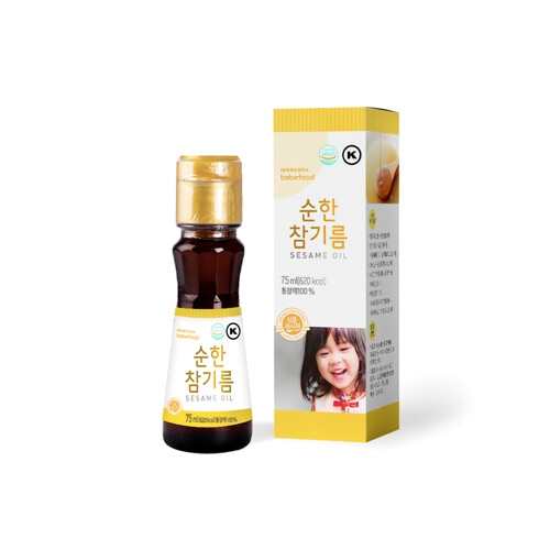베베푸드 순한 참기름 75ml 통참깨 아기양념_이미지