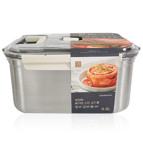 숨쉬는 스텐 김치통 직사각 9.8L