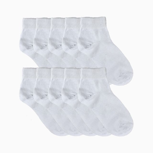 오너클랜 여자 중목 양말 무지 넓은 밴드 화이트 10족_W8012A5_이미지