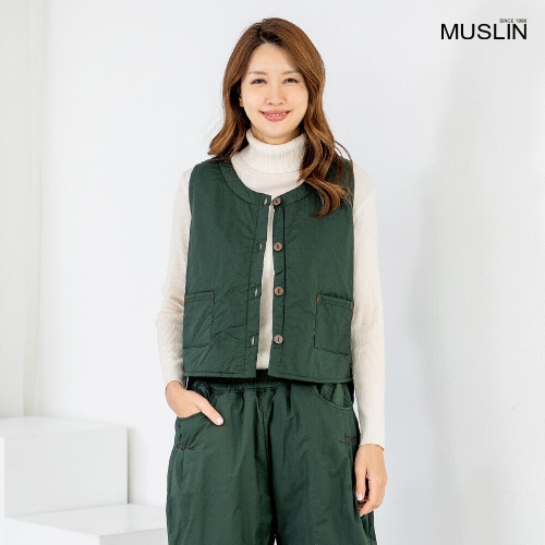 모슬린 엄마옷 라운드 패딩 생활한복 조끼 KD512098 중년여성/50대/60대/70대/빅사이즈/할머니옷