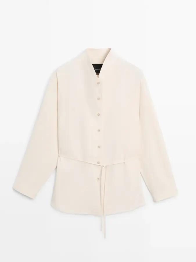 칼라 플로럴 셔츠 자켓 Gebrochen Weiss 6059694