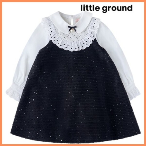 서양네트웍스 리틀그라운드 8 루즈페 76119-400-02 러플장식트위드드레스 아동여아 원피스 파티 공주 선물 코디룩