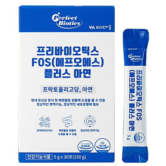 비타민마을 퍼펙트바이오틱스 프리바이오틱스 FOS 4000 플러스 아연 30포 (8개)_이미지