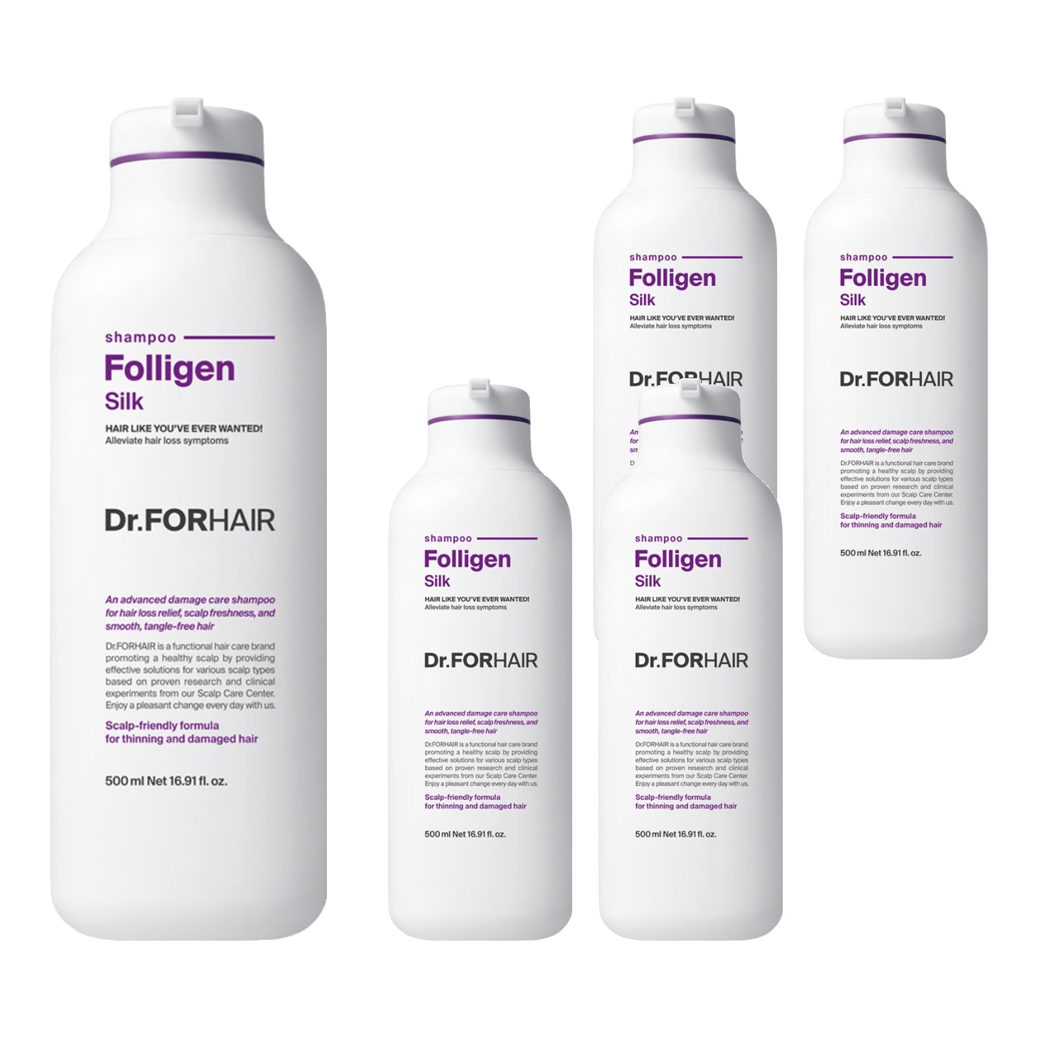 닥터포헤어 폴리젠 실크 샴푸 500ml (5개)