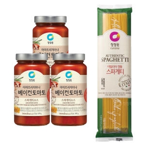 청정원 베이컨 토마토 스파게티소스 600g x 3개 + 스파게티면 500g x 1개
