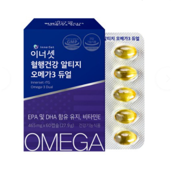 이너셋 혈행건강 알티지 오메가3 듀얼 450mg 60캡슐 (6개)